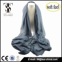 2015 fashionable soft blend Imitation italian style plain color scarf with matellic